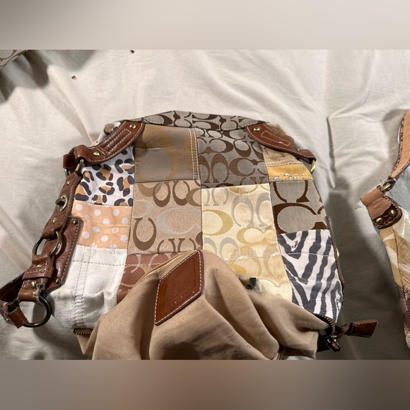 Coach Patchwork Vintage Brown Shoulder Bag Set Of 3 Rough Condition Y2K 90s 2000 - Picture 13 of 16